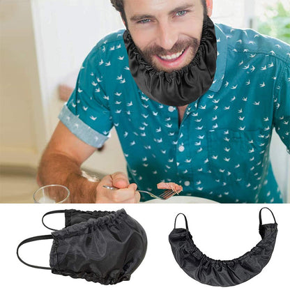5 Pcs Black Men's Reusable Beard Guard Bib - Protective Beard Cover for Eating and Sleeping - Black Beard V888-ELOSUNG32807