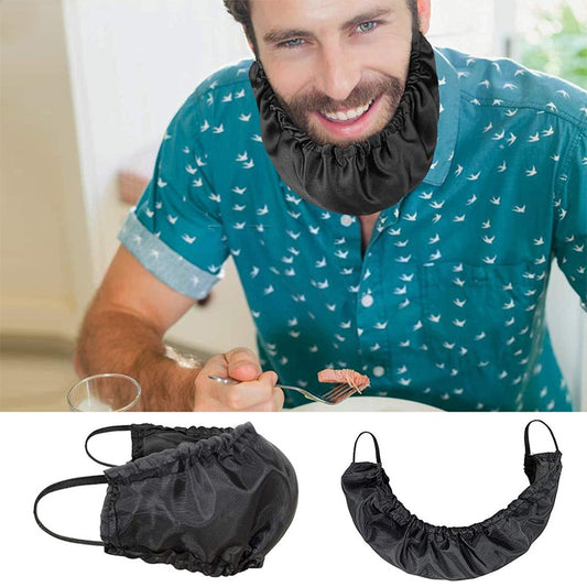 5 Pcs Black Men's Reusable Beard Guard Bib - Protective Beard Cover for Eating and Sleeping - Black Beard V888-ELOSUNG32807
