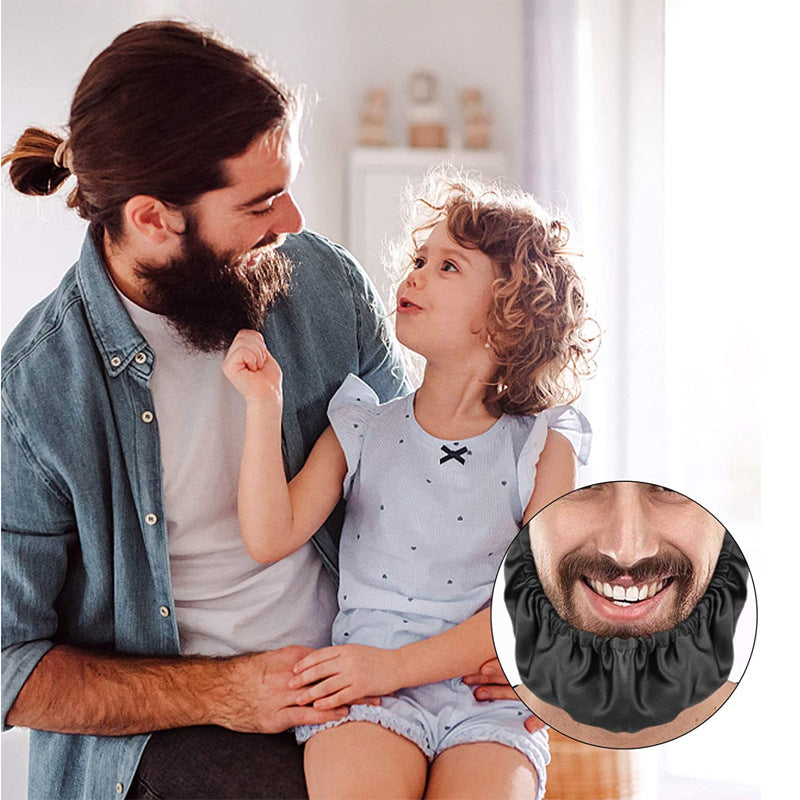 5 Pcs Black Men's Reusable Beard Guard Bib - Protective Beard Cover for Eating and Sleeping - Black Beard V888-ELOSUNG32807