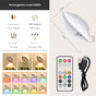 White RGB Color-Changing Leaf LED Night Light - Wireless Motion Sensor Wall Lamp with Remote Control for V888-ELOSUNG32832