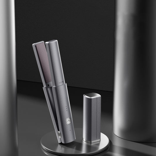 Dark Grey Compact Cordless Hair Straightener - Portable 2-in-1 Mini Flat Iron, USB-C Rechargeable for Travel V888-ELOSUNG32840