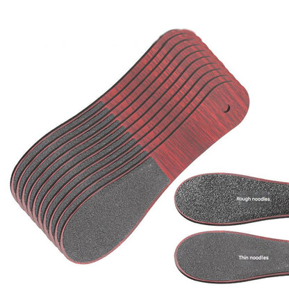 Reddish Brown Professional Pedicure Foot File 10-Pack - Double-Sided Callus Remover with Wooden Handle V888-ELOSUNG32850