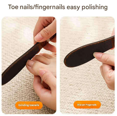 Reddish Brown Professional Pedicure Foot File 10-Pack - Double-Sided Callus Remover with Wooden Handle V888-ELOSUNG32850