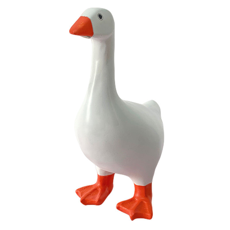 2 Pcs White and Yellow Whimsical Magnetic Goose Figurine - Novelty Key Holder & Desk Organizer V888-ELOSUNG32857