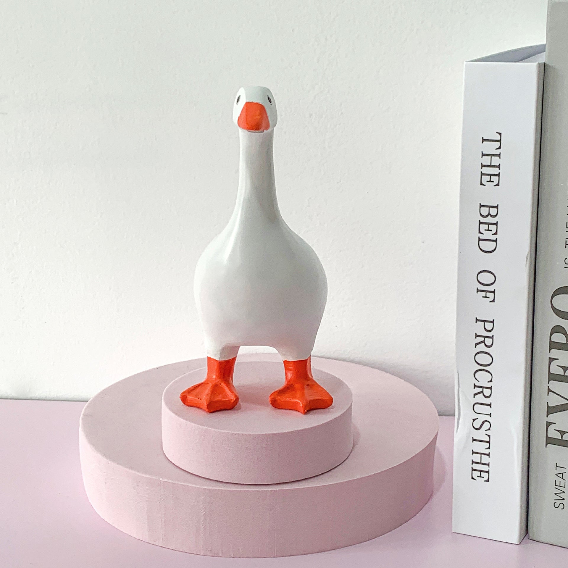 2 Pcs White and Yellow Whimsical Magnetic Goose Figurine - Novelty Key Holder & Desk Organizer V888-ELOSUNG32857