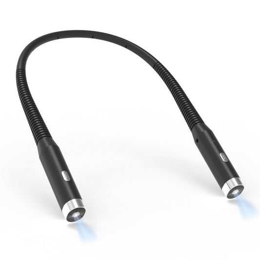 Black Hands-Free LED Neck Reading Light - USB Rechargeable with 3 Color & Brightness Modes, Flexible V888-ELOSUNG32858