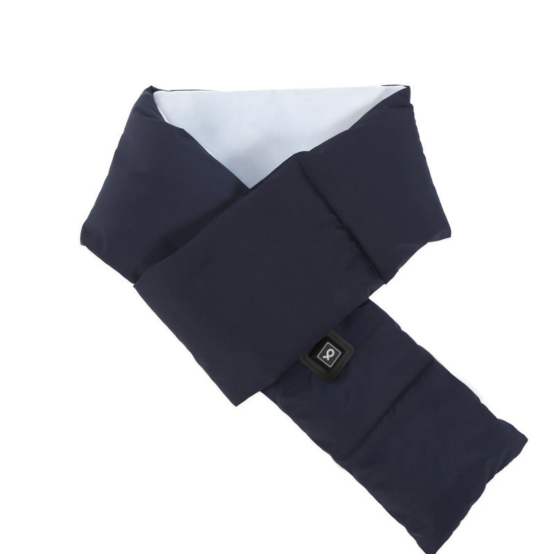 Dark Blue USB Electric Heated Scarf - Portable Puffer Neck Warmer with 3-Level Heat Control for Winter V888-ELOSUNG32860