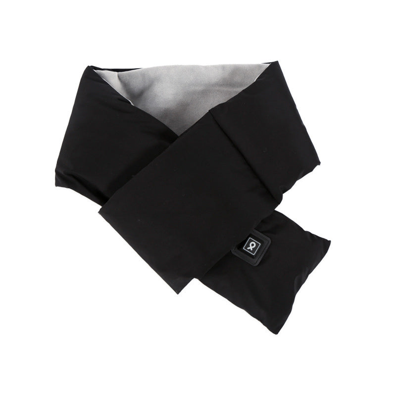 Black USB Electric Heated Scarf - Portable Puffer Neck Warmer with 3-Level Heat Control for Winter V888-ELOSUNG32861