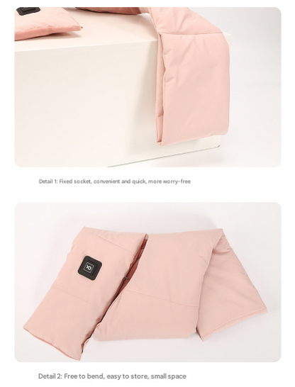 Pink USB Electric Heated Scarf - Portable Puffer Neck Warmer with 3-Level Heat Control for Winter V888-ELOSUNG32863