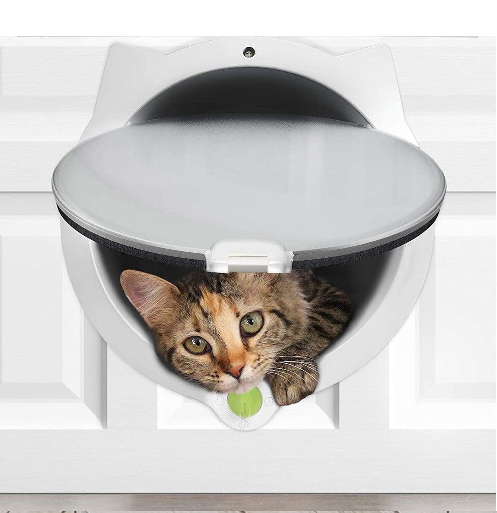 Black 4-Way Locking Cat Flap Door - Pet Entry Portal for Interior Doors, Walls & Cabinets V888-ELOSUNG32885