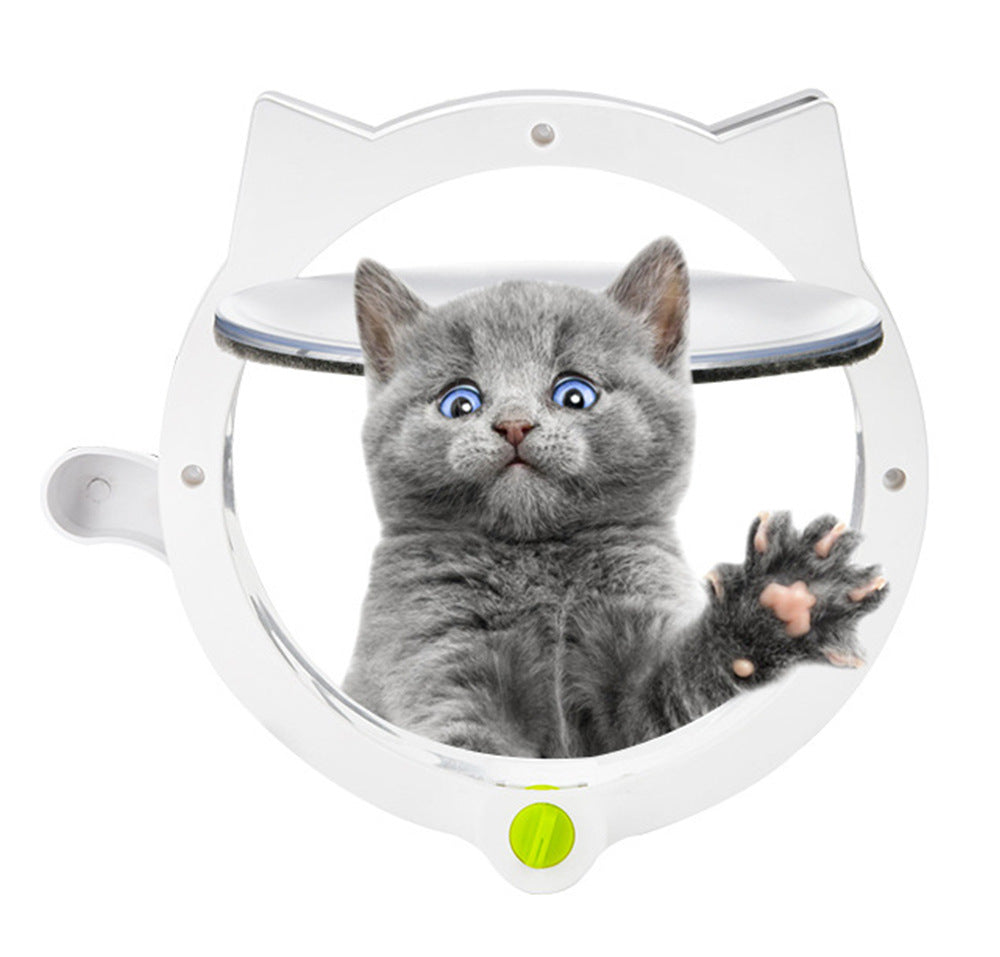 Black 4-Way Locking Cat Flap Door - Pet Entry Portal for Interior Doors, Walls & Cabinets V888-ELOSUNG32885