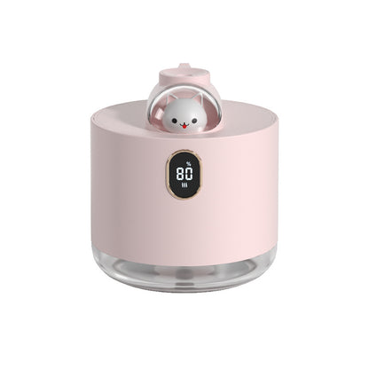 Pink Adorable Space Capsule Humidifier - Portable USB Cool Mist Maker with LED Display & Ambient Night Light V888-ELOSUNG32901