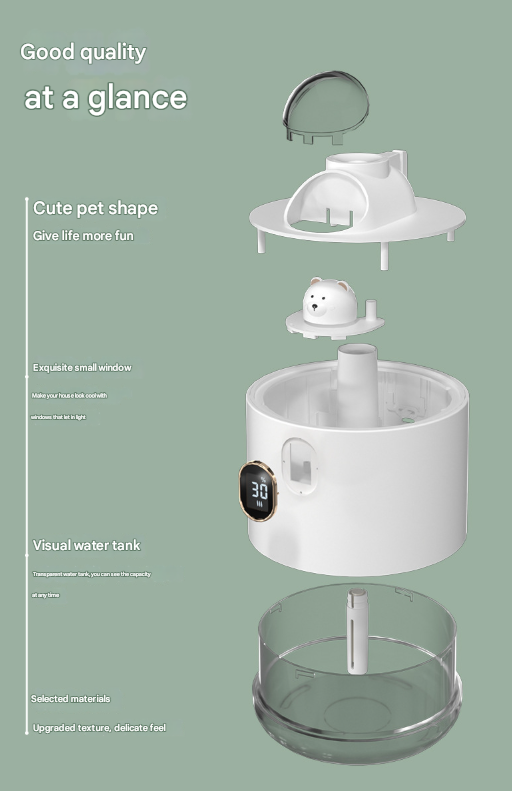 Pink Adorable Space Capsule Humidifier - Portable USB Cool Mist Maker with LED Display & Ambient Night Light V888-ELOSUNG32901