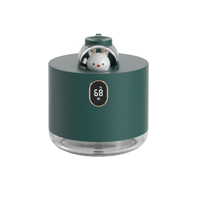 Green Adorable Space Capsule Humidifier - Portable USB Cool Mist Maker with LED Display & Ambient Night Light V888-ELOSUNG32902
