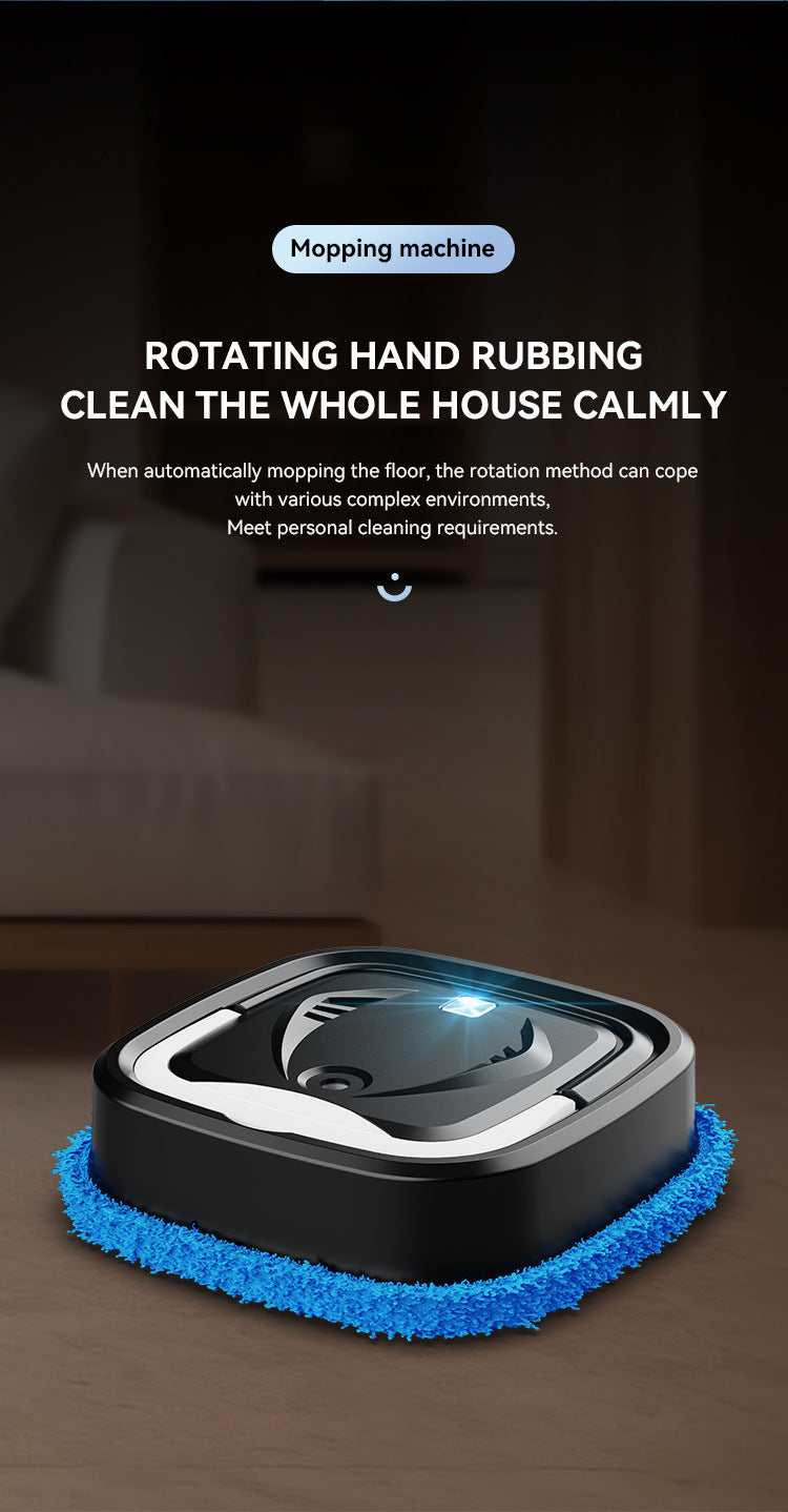 Black Smart Robotic Floor Mop with Humidifier Spray - Ultra-Slim Automatic Wet & Dry Floor Cleaner V888-ELOSUNG32904