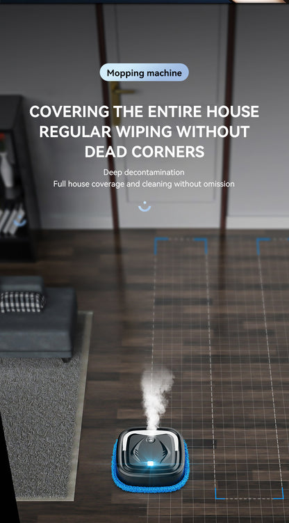 Black Smart Robotic Floor Mop with Humidifier Spray - Ultra-Slim Automatic Wet & Dry Floor Cleaner V888-ELOSUNG32904