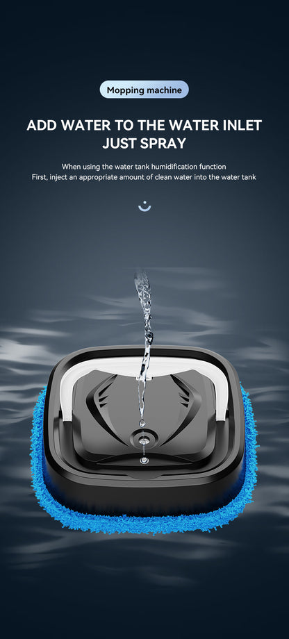 Black Smart Robotic Floor Mop with Humidifier Spray - Ultra-Slim Automatic Wet & Dry Floor Cleaner V888-ELOSUNG32904