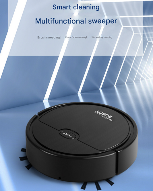 Black 3-in-1 Smart Robot Vacuum Cleaner - Automatic Sweeping, Mopping & Suction for Hard Floors & Pet Hair V888-ELOSUNG32906