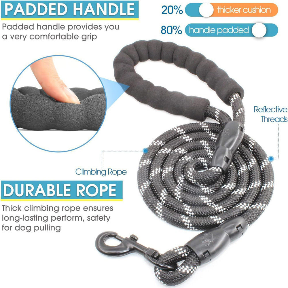 Black 3-in-1 Tangle-Free Dog Leash for 1-3 Dogs - Heavy Duty Bungee Coupler with Reflective Stitching & V888-ELOSUNG32908