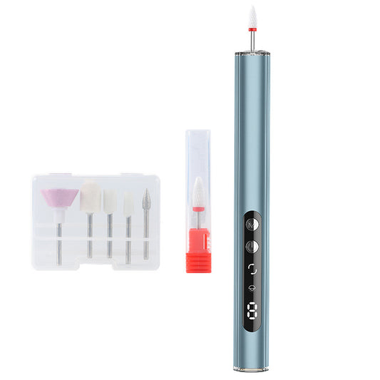 Blue Rechargeable Electric Nail Drill Pen with UV Curing Lamp - Professional All-in-One Manicure Pedicure Kit V888-ELOSUNG32925