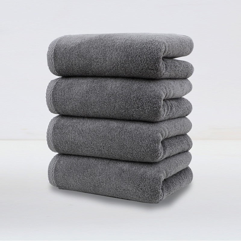 Dark Grey Plush Cotton Hand Towel Set (4-Pack) - Ultra Soft, Absorbent & Quick-Drying Face Towels for Bathroom V888-ELOSUNG32932