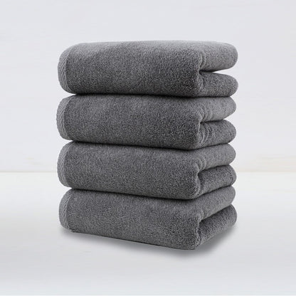 Dark Grey Plush Cotton Hand Towel Set (4-Pack) - Ultra Soft, Absorbent & Quick-Drying Face Towels for Bathroom V888-ELOSUNG32932