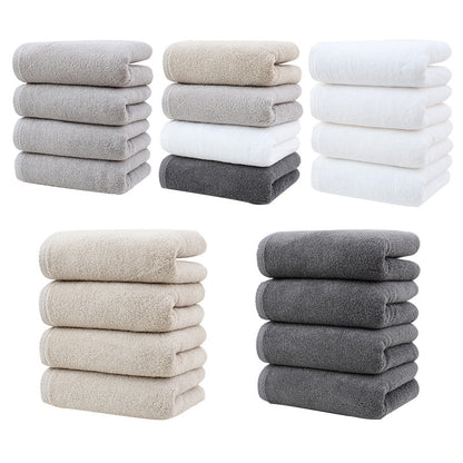 Light Grey Plush Cotton Hand Towel Set (4-Pack) - Ultra Soft, Absorbent & Quick-Drying Face Towels for V888-ELOSUNG32933