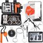Black 8-in-1 Emergency Survival Kit - Compact Outdoor Gear for Camping, Hiking & Car V888-ELOSUNG32944