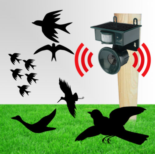 Dark Green Solar Powered Ultrasonic Animal Repeller - Motion Activated Outdoor Pest Deterrent for Garden V888-ELOSUNG32945
