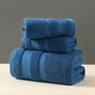 Blue Premium 3-Piece 100% Cotton Towel Set - Ultra Soft, Absorbent & Quick-Dry for Bathroom V888-ELOSUNG32953