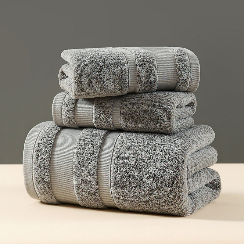 Grey Premium 3-Piece 100% Cotton Towel Set - Ultra Soft, Absorbent & Quick-Dry for Bathroom V888-ELOSUNG32954