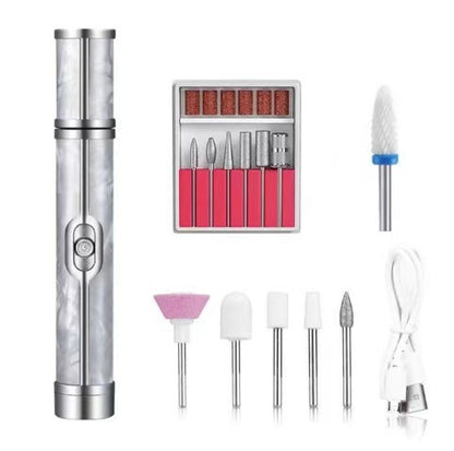 Grey Cordless Electric Nail Drill Pen - Professional Rechargeable Manicure & Pedicure Kit V888-ELOSUNG32957