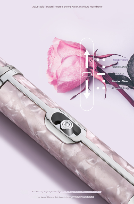 Grey Cordless Electric Nail Drill Pen - Professional Rechargeable Manicure & Pedicure Kit V888-ELOSUNG32957