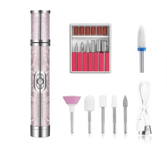 Pink Cordless Electric Nail Drill Pen - Professional Rechargeable Manicure & Pedicure Kit V888-ELOSUNG32958