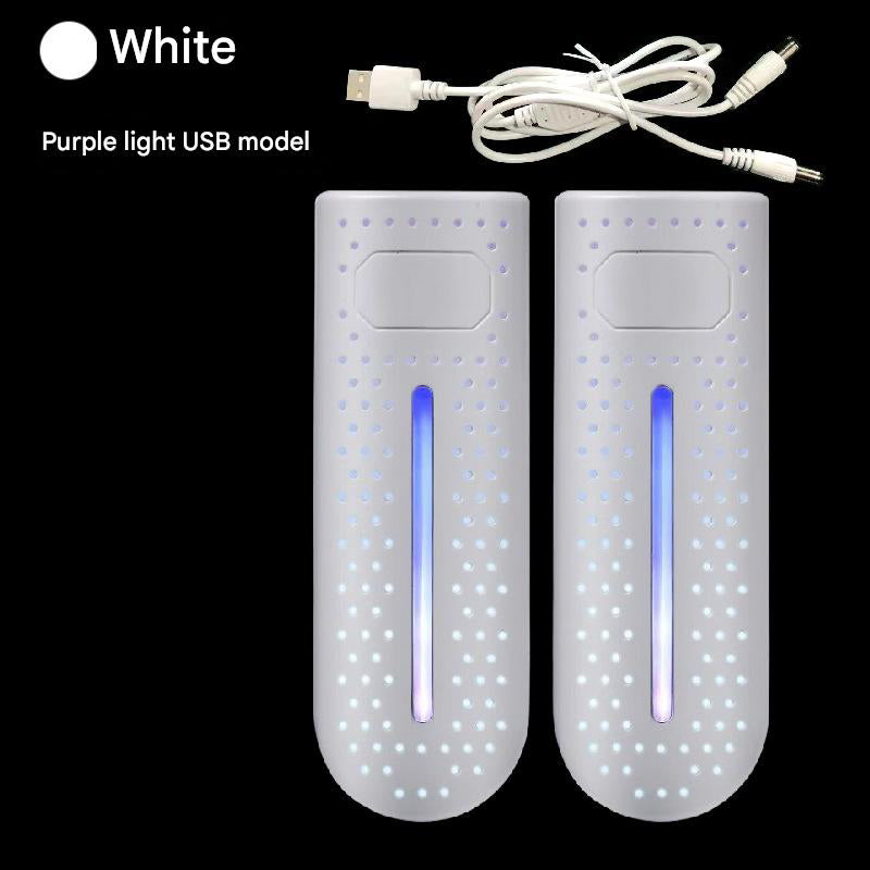 White Portable USB Shoe Dryer & Deodorizer - Constant Temperature Electric Boot Warmer with UV Sanitizer V888-ELOSUNG32962