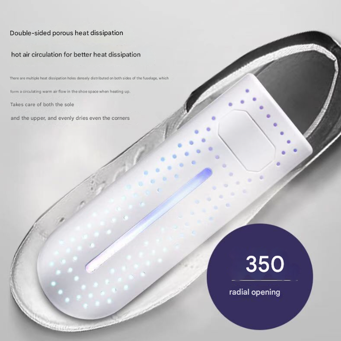 White Portable USB Shoe Dryer & Deodorizer - Constant Temperature Electric Boot Warmer with UV Sanitizer V888-ELOSUNG32962