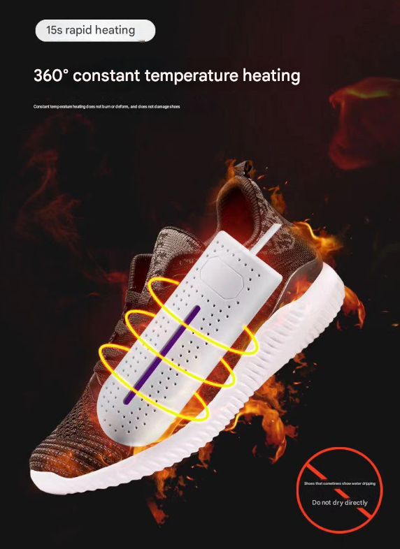 White Portable USB Shoe Dryer & Deodorizer - Constant Temperature Electric Boot Warmer with UV Sanitizer V888-ELOSUNG32962