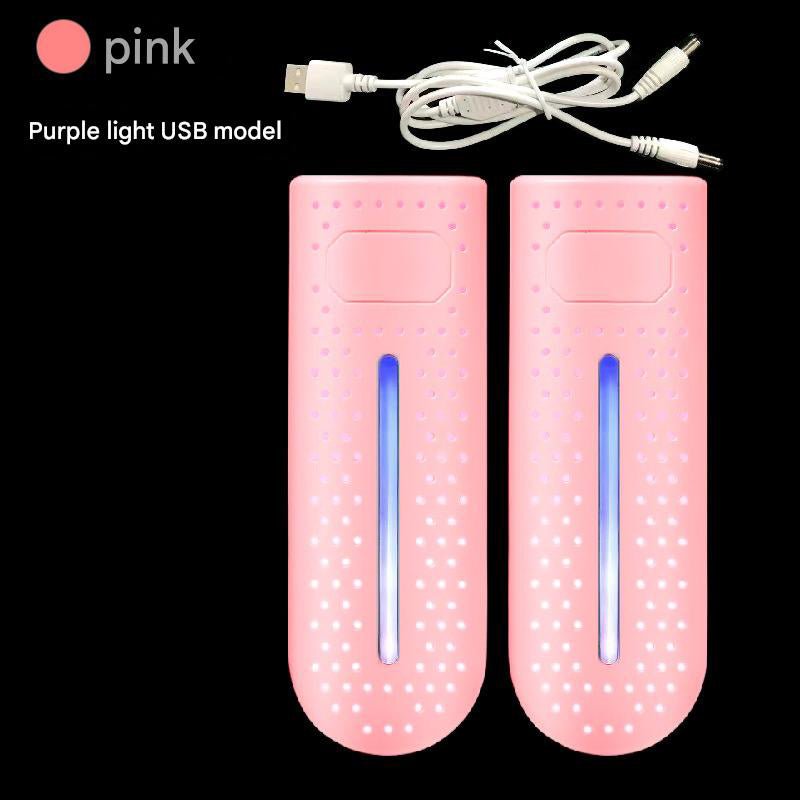 Pink Portable USB Shoe Dryer & Deodorizer - Constant Temperature Electric Boot Warmer with UV Sanitizer V888-ELOSUNG32963