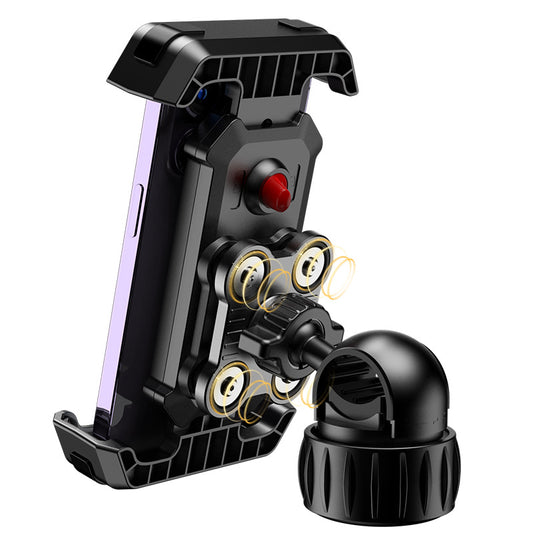 Black Heavy Duty Bike Phone Mount - Anti-Shake Motorcycle Holder with Secure Lock, 360 Rotation Cradle for V888-ELOSUNG32967