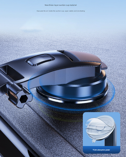 Black Universal Car Phone Mount Holder - 360 degrees Rotation with Upgraded Suction Cup for Dashboard & V888-ELOSUNG32968