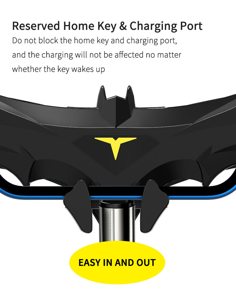 Black Creative Bat-Style Gravity Car Phone Mount - Secure Air Vent Holder with 360 Rotation V888-ELOSUNG32969