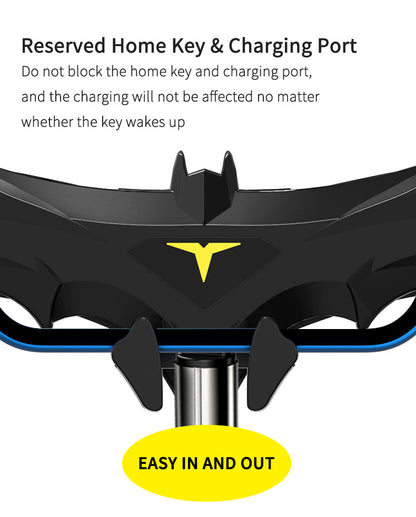 Black Creative Bat-Style Gravity Car Phone Mount - Secure Air Vent Holder with 360 Rotation V888-ELOSUNG32969