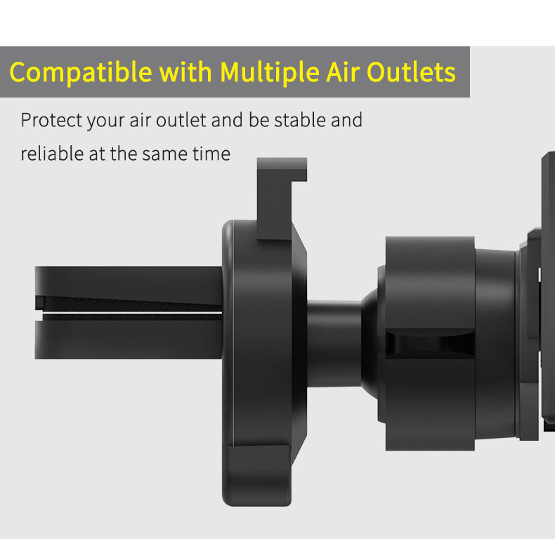 Black Creative Bat-Style Gravity Car Phone Mount - Secure Air Vent Holder with 360 Rotation V888-ELOSUNG32969