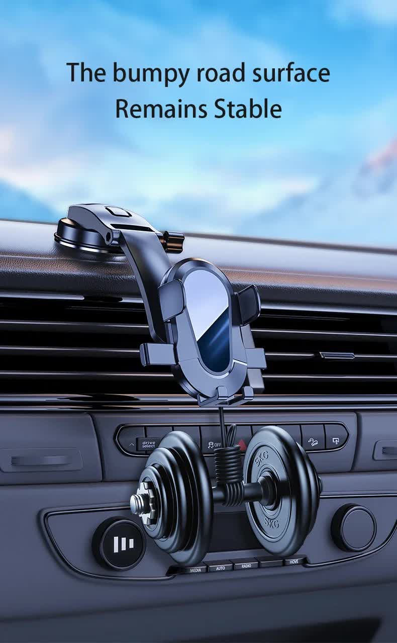 Red and Black Universal Car Phone Mount Holder - 360 degrees Rotation with Upgraded Suction Cup for Dashboard V888-ELOSUNG32970