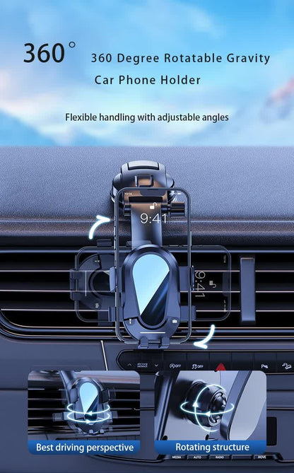Red and Black Universal Car Phone Mount Holder - 360 degrees Rotation with Upgraded Suction Cup for Dashboard V888-ELOSUNG32970