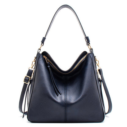 Blue Womens Soft PU Leather Hobo Bag - Large Casual Tote Handbag with Adjustable Crossbody Strap V888-ELOSUNG32974