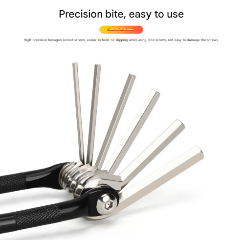 Black and Silver 16 in 1 Bicycle Repair Multi Tool - Compact Folding Bike Tool Kit with Chain Breaker for MTB V888-ELOSUNG32978