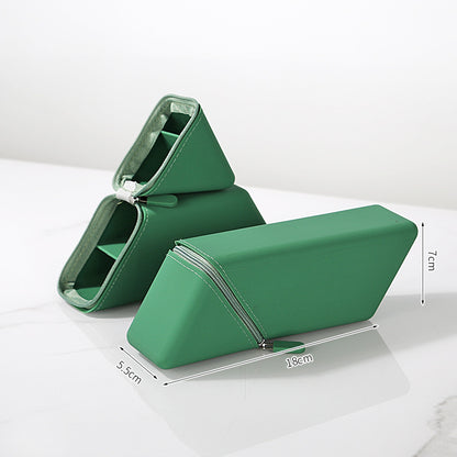 Green Transforming Silicone Pencil Case - Stand-Up Pen Holder & Stationery Organizer V888-ELOSUNG32997