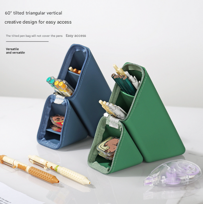 Grey Transforming Silicone Pencil Case - Stand-Up Pen Holder & Stationery Organizer V888-ELOSUNG32999
