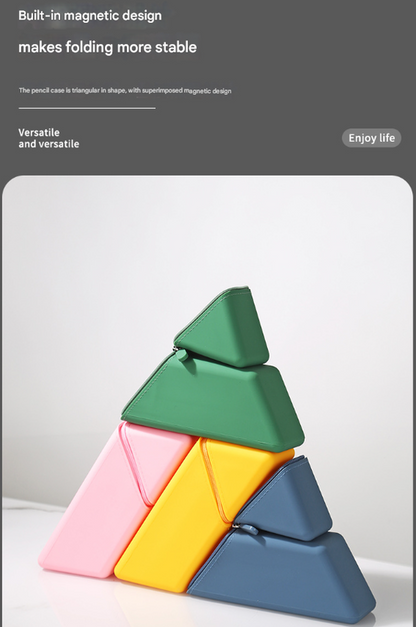 Grey Transforming Silicone Pencil Case - Stand-Up Pen Holder & Stationery Organizer V888-ELOSUNG32999